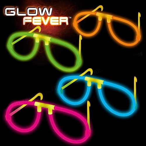 Glow light up party glasses An affordable package includes 100 stick lights with connectors to create perfect glasses