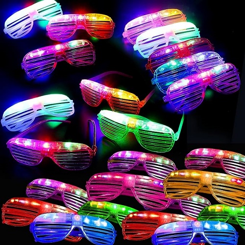 Light up glasses for wedding and bachelorette party in an affordable package of 24 pairs of perfect colorful glasses