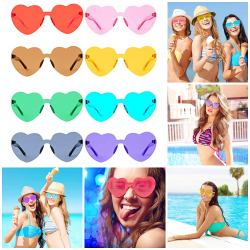 Details about   Neon Colors Party Favor Supplies Wholesale Heart Sunglasses 7 Pack Purple 