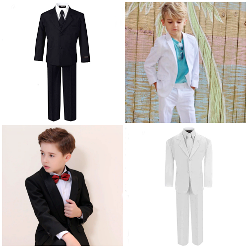 Boys Toddler Kid Teen 5pc Shiny Wedding Formal Silver Suit Tuxedo w/Vest sz 2-20 