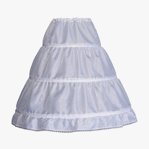 Flower girl hoop petticoat Waist is adjustable and fastened by lace tie Six options suitable for girls 2-13 years