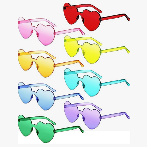 Heart shaped sunglasses in bulk Set of 8 charming and captivating colorful sunglasses that your guests will absolutely love