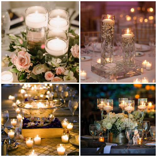 24 Multicolor Led Floating Floral Tea Light Candle for Wedding Centerpiece Decor 