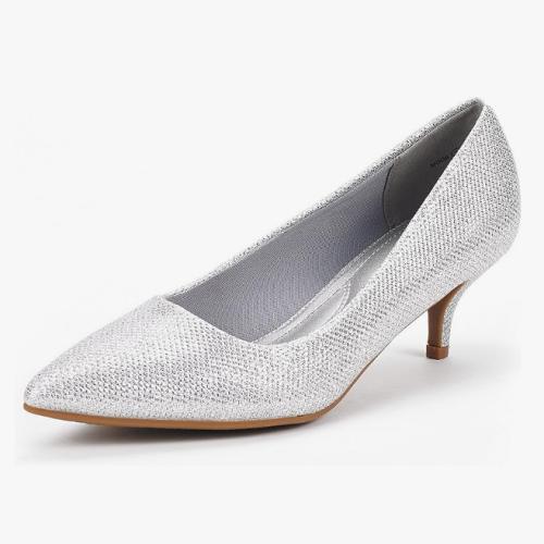 Bridal shoes low heel for a wedding with a gorgeous texture that steals the whole show and sparkles all the way to happiness