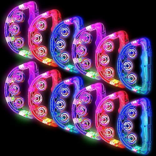Led tambourine wholesale Luminous accessories for the wedding an affordable package of 12 Pcs – The perfect accessory for celebrations