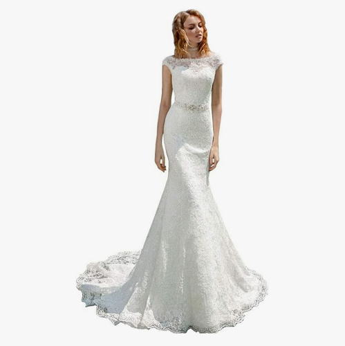 Mermaid lace bridal gown Lace mermaid wedding dresses for bride,...