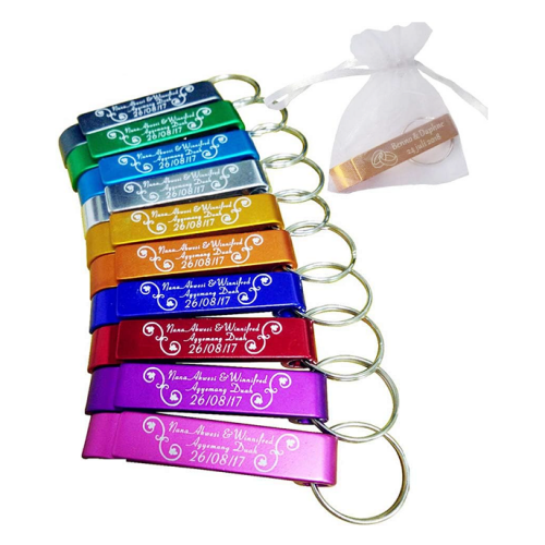 100pcs Personalized Wedding Favors Bottle Opener With Organza Bags, Personalized...