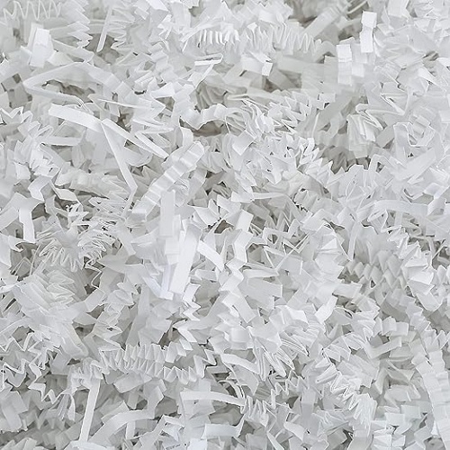 Shredded paper filler white for filling gift boxes and adding an impressive volume – Suitable for all colors