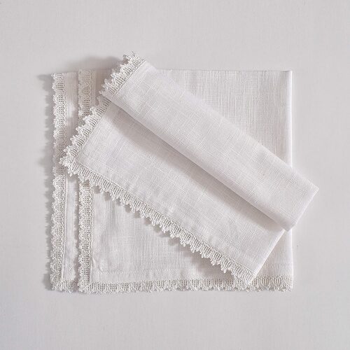 Cotton dinner napkins white