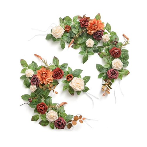Artificial flower garland wedding 2 gorgeous Pcs for decorating the tables, chairs and more in a selection of stunning colors to choose from