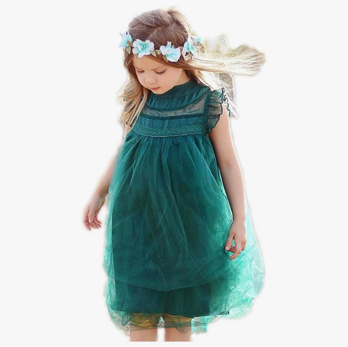 Flower girl lace tulle dress A spectacular gown in a royal style of princesses with dreamy tulle in a selection of spring colors. For ages 2T-7 Years