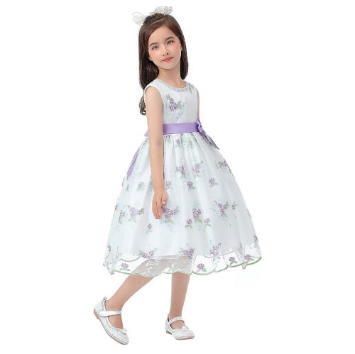 Elegant flower girl dress wedding with an angelic print & pure and beautiful princess style and with a gorgeous satin ribbon. Sizes 2T – 11 Years