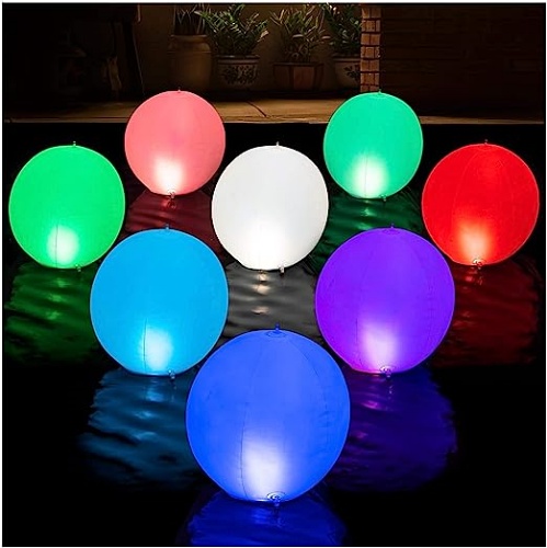 Solar balls for garden Set of 2 LED balls illuminating in 16 colors and operating modes with a remote control to decorate the trees, garden, pool and more