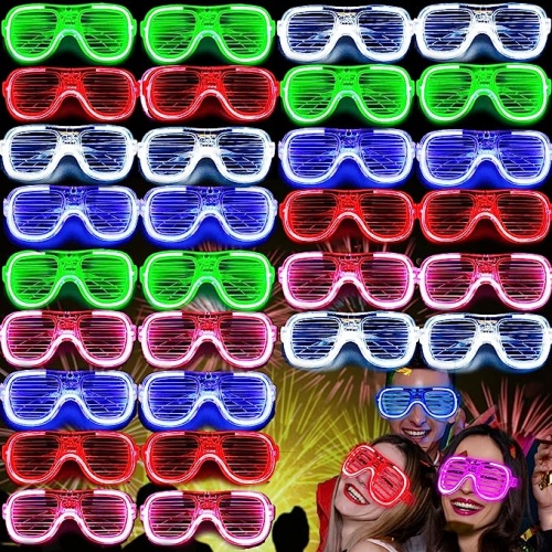 Led glasses colorful luminous light up glasses A pack of 20 pairs of glasses that shine with spectacular LED lights in a new and especially impressive design