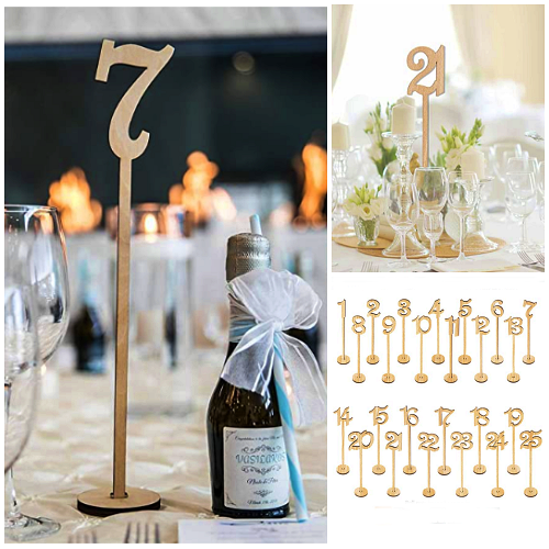 34cm Tall Chalkboard Wooden Table Stand Numbers Place Cards Party Wedding Cafes 