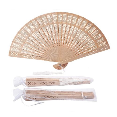 Sandalwood fans wedding favors A super affordable package of 50 folding fans in a spectacular and luxurious design