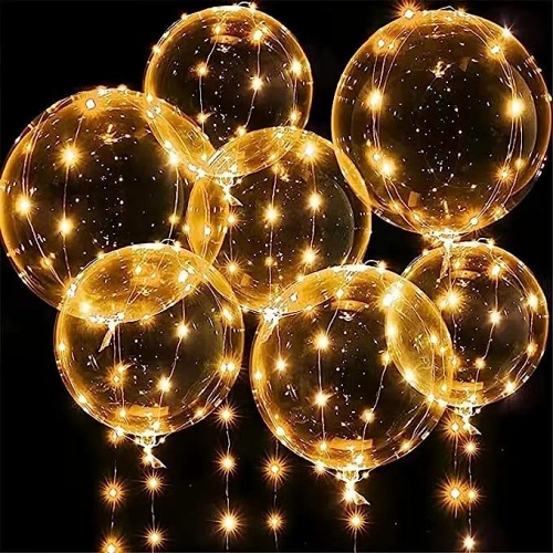 Led wedding balloons bulk 7 Packs of balloons with warm lights that create a romantic atmosphere and spectacular style