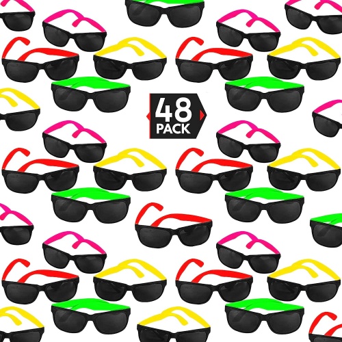 Neon party sunglasses bulk buy that your guests will really love and keep forever – An insanely affordable package of 48 pairs