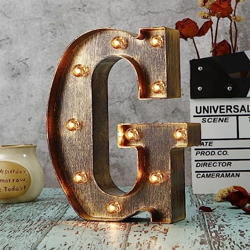 Led letter lights for weddings in a spectacular vintage style...