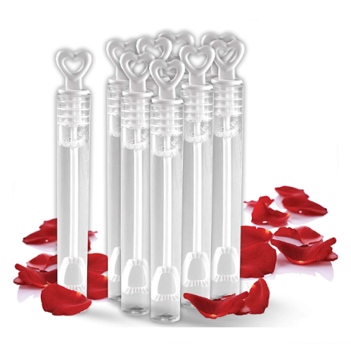 Wedding heart bubble wands Pack of 40 romantic heart-shaped bottles...
