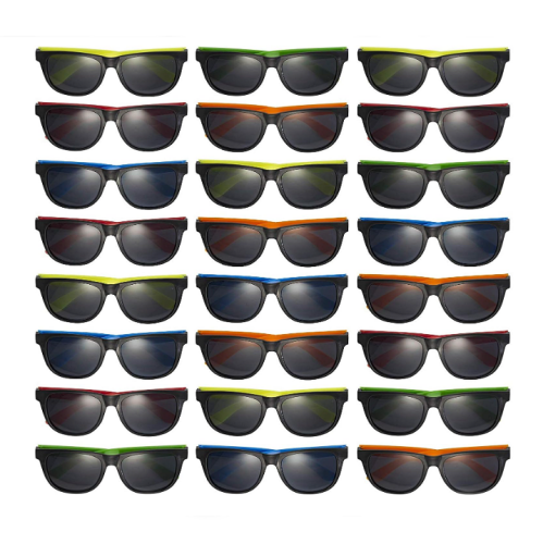 Wedding favors in bulk An affordable package of 25 pairs of stunning sunglasses in fun neon colors that are suitable for children and adults