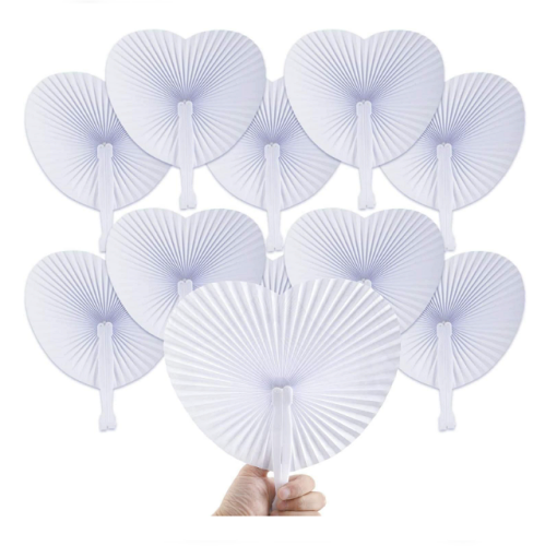 Heart folding fans for wedding in a selection of colors...