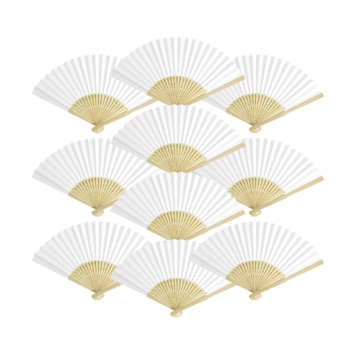 White bamboo folding fan bulk An accessory that is a...
