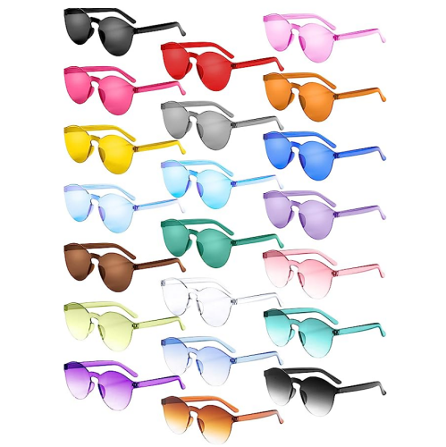 Round rimless sunglasses in bulk in stunning colors and in a spectacular and useful style that everyone will be happy to receive – An affordable pack of 21 pairs