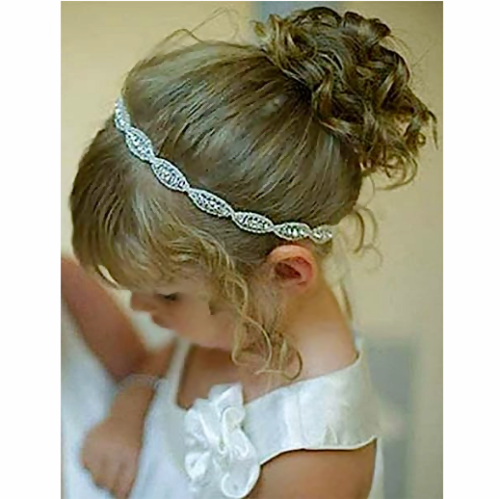 Flower girl rhinestone headband Stunning and captivating rhinestone headband for a perfect combination in any hairstyle – Elastic and comfortable to wear
