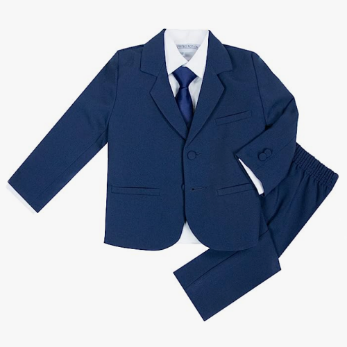 Baby boy formal suit set A complete set for babies and toddlers that includes a jacket, vest, shirt, tie and pants – For ages: newborn – 24 months