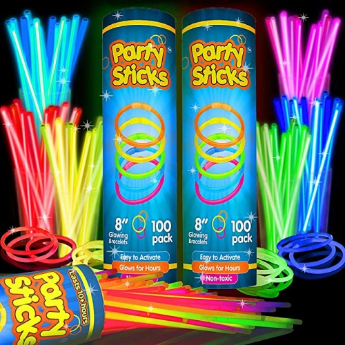Glow sticks bulk wedding Pack of 100 200 300 400 glow sticks with connectors for creating bracelets and necklaces