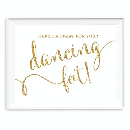 Flip flop sign for wedding reception Gold Glitter Print Here’s...