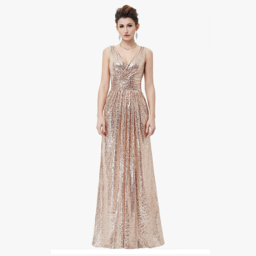 Sequin bridesmaid dress sleeveless in a huge selection of colors and sizes – Rose gold, blue, red, gold and more!