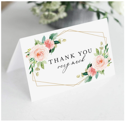 Wedding Place Cards 25 Pack Geo Floral 