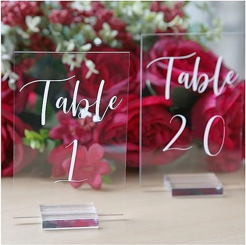 Acrylic wedding table numbers 1-20  1-40 and more with...