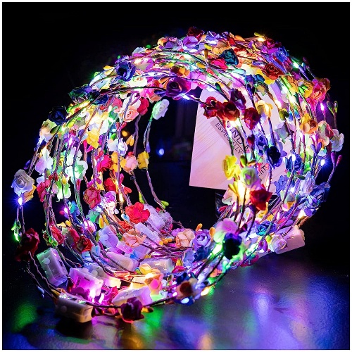 Led flower headband bulk 20 Colorful Crowns Suitable for Adults...