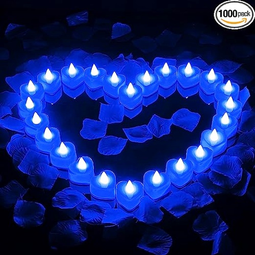 Led tealight candle blue for weddings and events in a...