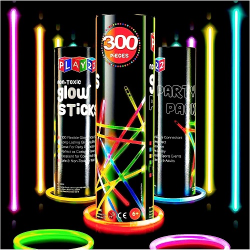 Party glow sticks bulk 300 glow sticks with 300 connectors...