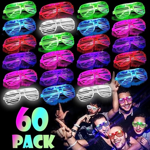Neon light up party glasses Pack of 60 Flashing LED...