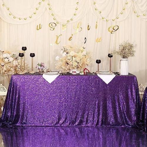 Purple sequin fabric buy A breathtaking sequin decor item for a perfect design of the event tables – There is nothing more beautiful than this