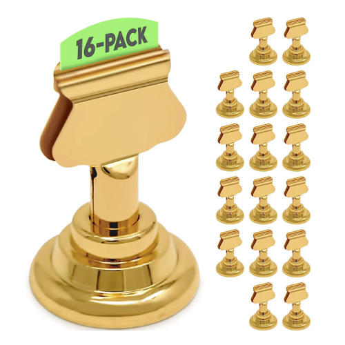 Wedding place card holder gold Pack of 16 Holder for table cards or signs A must accessory in event design