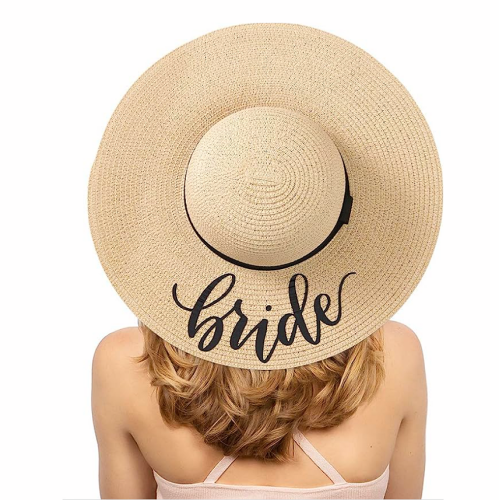 Bachelorette gift for bride Fashionable and flattering Bride straw hat...
