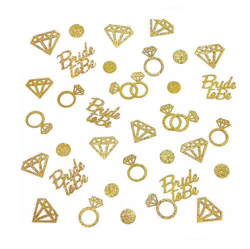 Bachelorette table glitter confetti gold 300 pieces of gorgeous gold glitter confetti on the theme of a bachelorette party that will color the table for you and arrange the design for you