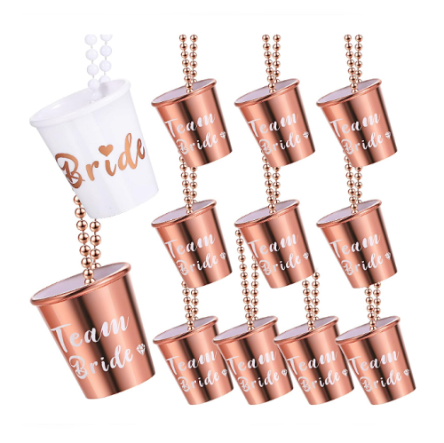 Bachelorette party shot glass necklaces Set of 12 beautifully designed shot necklaces including one for the bride – The most wonderful way to celebrate