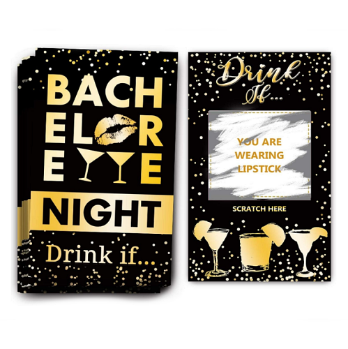 Bachelorette drink if game Scratch Off Cards Perfect for Girls Night Out Activity,Bridal Showers,Bridal Parties,Wedding Showers,Engagement and Birthday Party – 40 Sheets