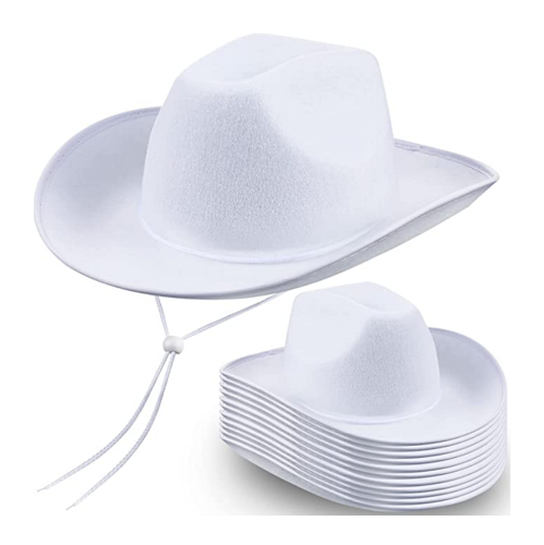 Plain white cowboy hats bulk A pack of 12 professional and pleasant cowboy hats in white color for the bachelorette party