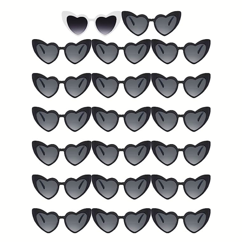 Cat eye heart sunglasses bulk An affordable pack of 20 pairs of chic heart sunglasses in a selection of colors including white glasses for the bride