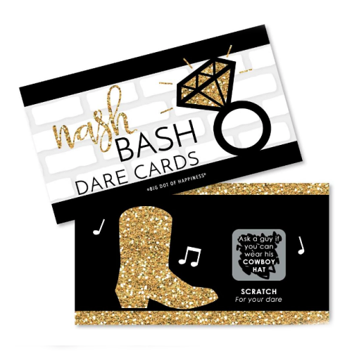 Nash bash game bachelorette Nash Bash Scratch-Off Dare Cards INCLUDES 22 bachelorette party game cards with unique dares on each card.