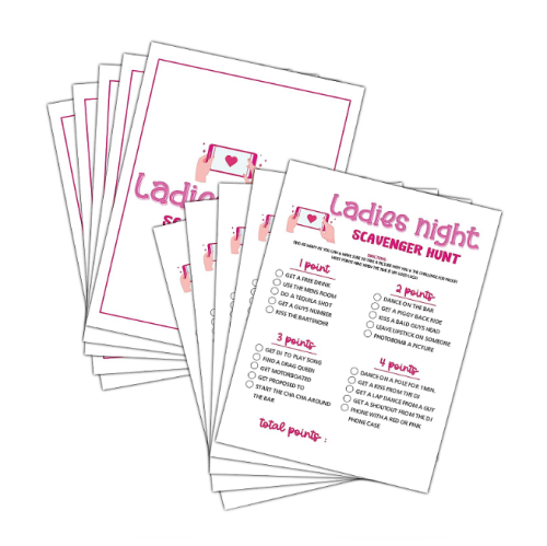 Bachelorette scavenger hunt game Fun Girls Night In Girls Night On Bridal Shower or Bachelorette Party Game – Games for Adults – 30 Game Cards