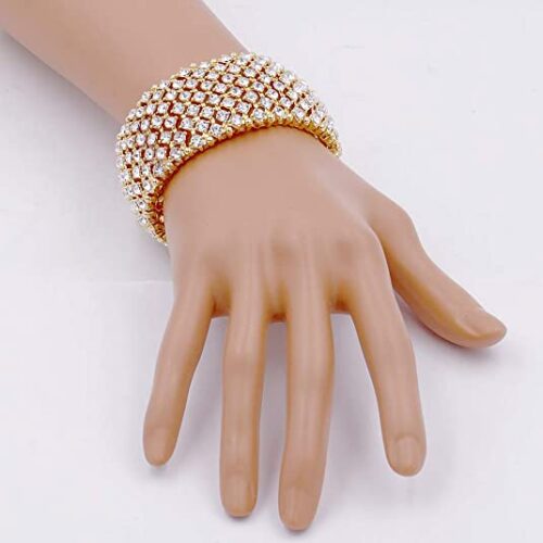 Bridal gold rhinestone bracelet